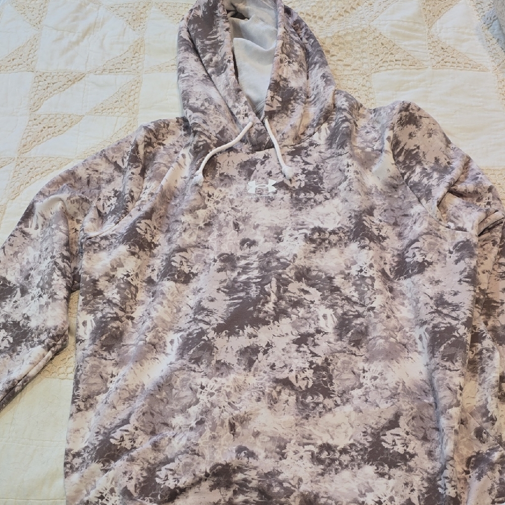 Under Armour Womens Beige/gray Tie-Dye Hoodie